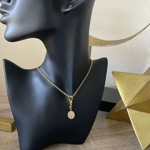 Gold Evil Eye Pendant Necklace N953 - Picture 4 of 4